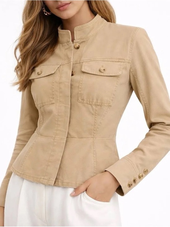 CAbi Jackets & Blazers - Cabi Camp Jacket. Tailored Women's Beige Utility Jacket
